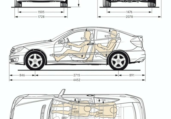 Mercedes-Benz CLC (2008) (Мерcедес-Бенз CLC (2008)) - чертежи (рисунки) автомобиля